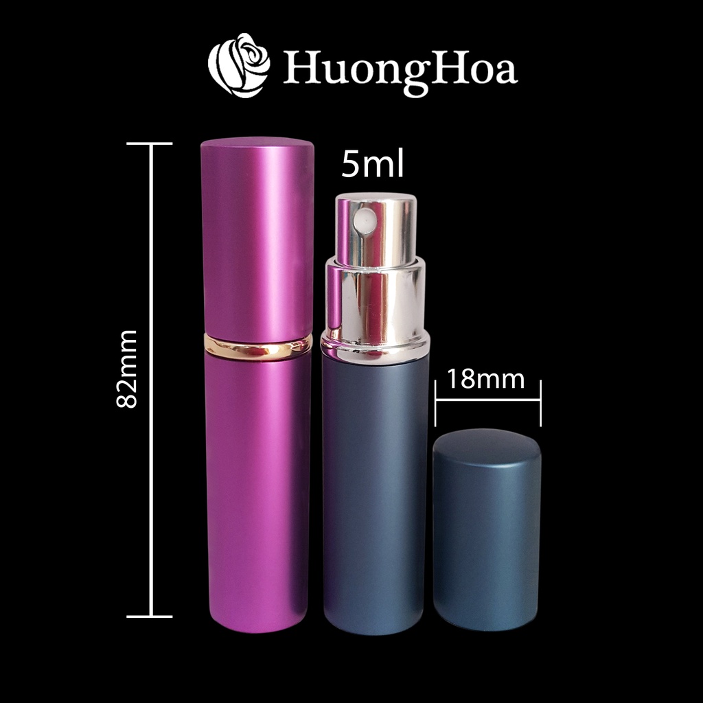 CHAI CHIẾT NƯỚC HOA vỏ nhôm xịt phun sương có hướng dẫn cách chiết nước hoa, Sỉ và Lẻ - Mã 5 dung tích 5ml