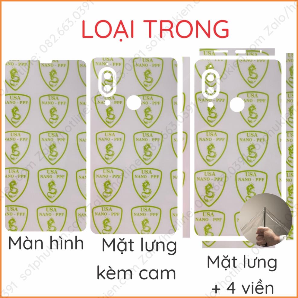Dán PPF Sharp S3 loại bóng, nhám dành cho màn hình, mặt lưng, mặt lưng + 4 viền tự phục hồi vết thương, chống trầy xước