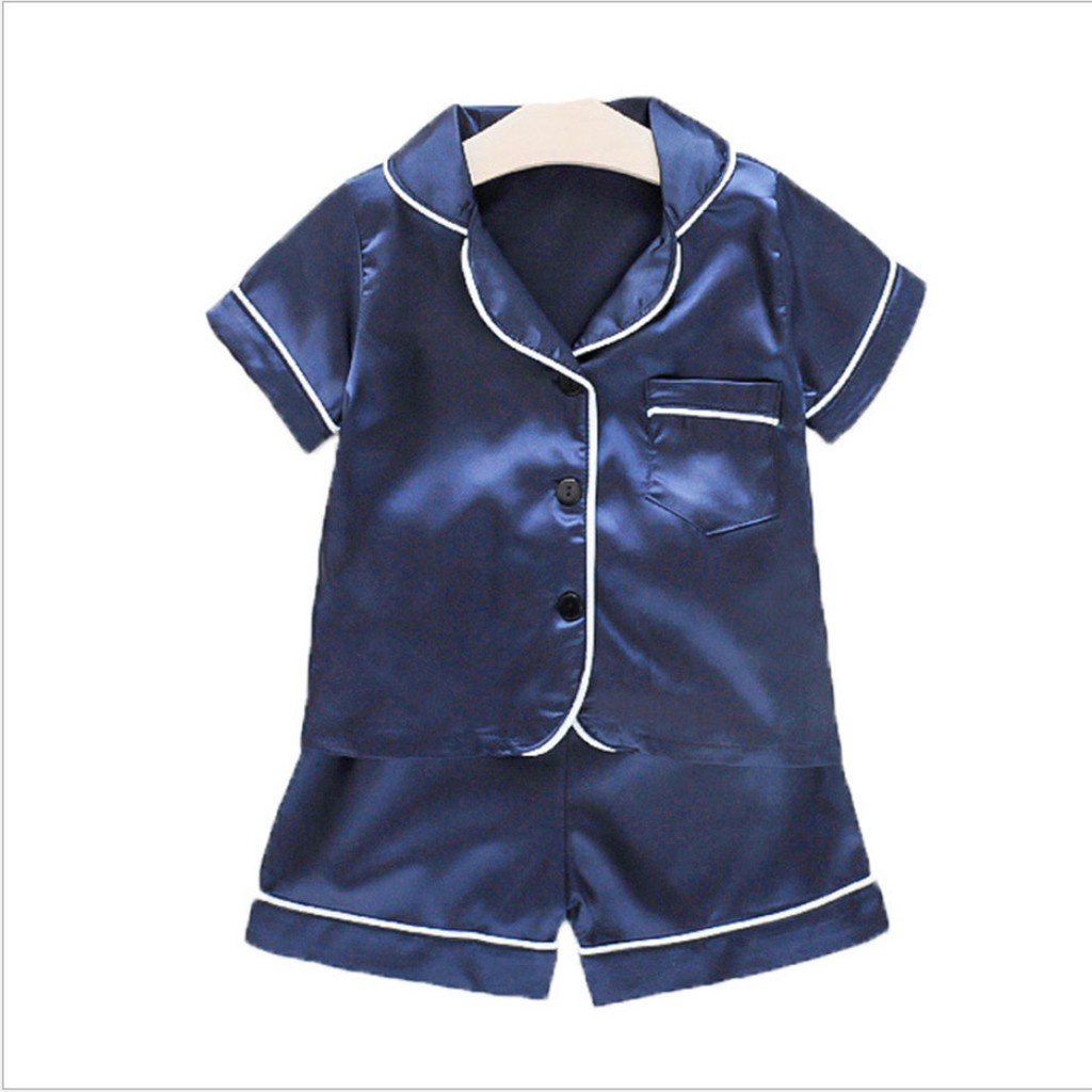 Bộ pijama cộc tay cho bé chất lụa cực mát cho bé từ 6-28kg - LILA KIDS