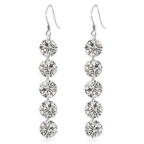 Đôi bông tai dáng dài đính đá xinh xắn thời trang cho nữ