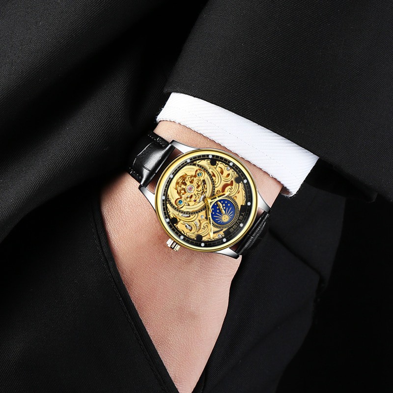 Đồng hồ Cơ Nam TEVISE JORDAN - Dây Da Cao Cấp - Quý Ông Thời Thượng