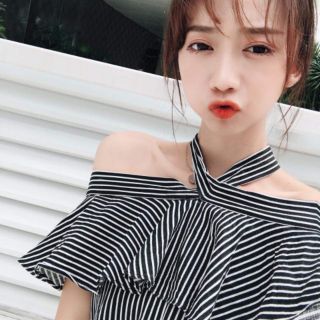 Bigsize đầm suông sọc