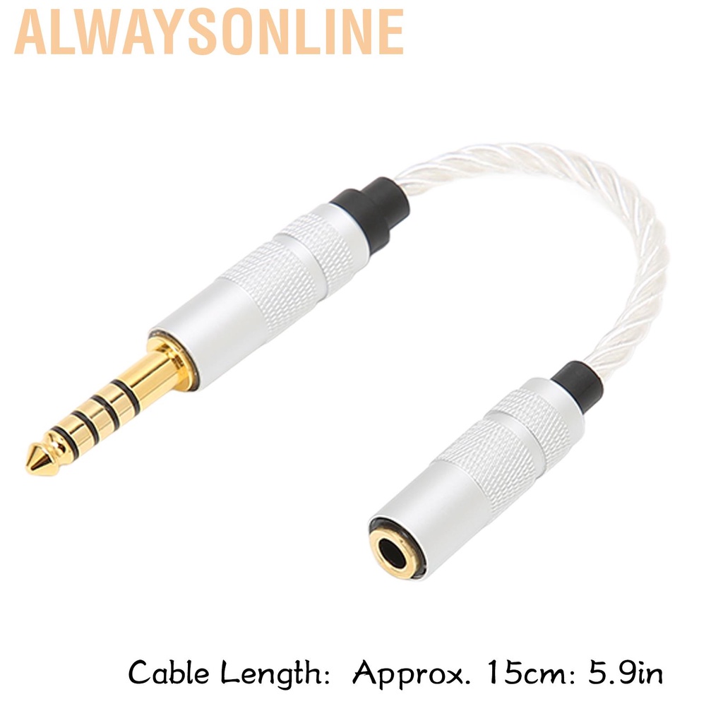 Alwaysonline 4.4mm Balanced To 3.5mm Stereo Cable Headphone Adapter Cord For NW-ZX300A DMP-Z1