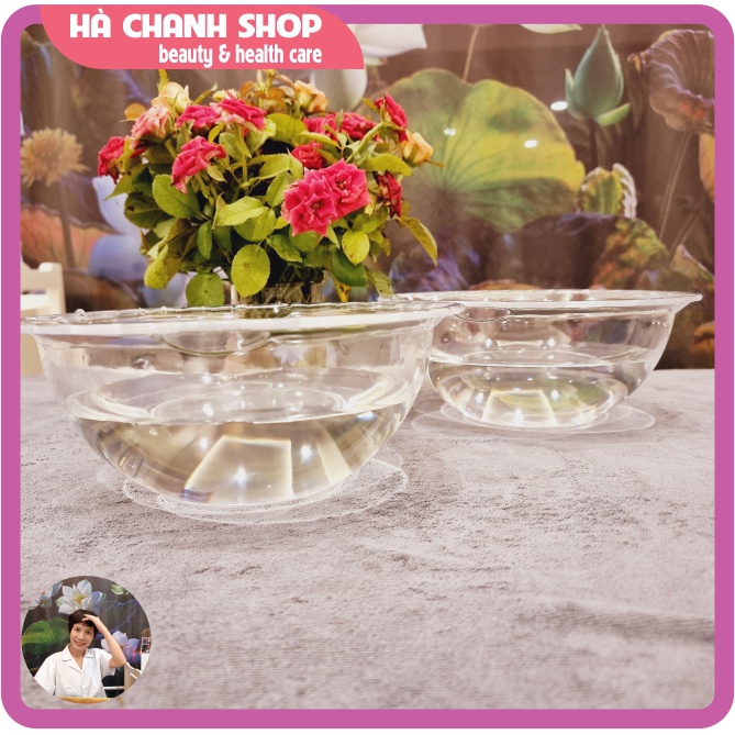 Bát Rửa Mặt Spa Hình Tròn Bát Đựng Nước Chậu Rửa Mặt Phong Cách Hàn Quốc Bằng Nhựa Trong Suốt Đáy Sâu