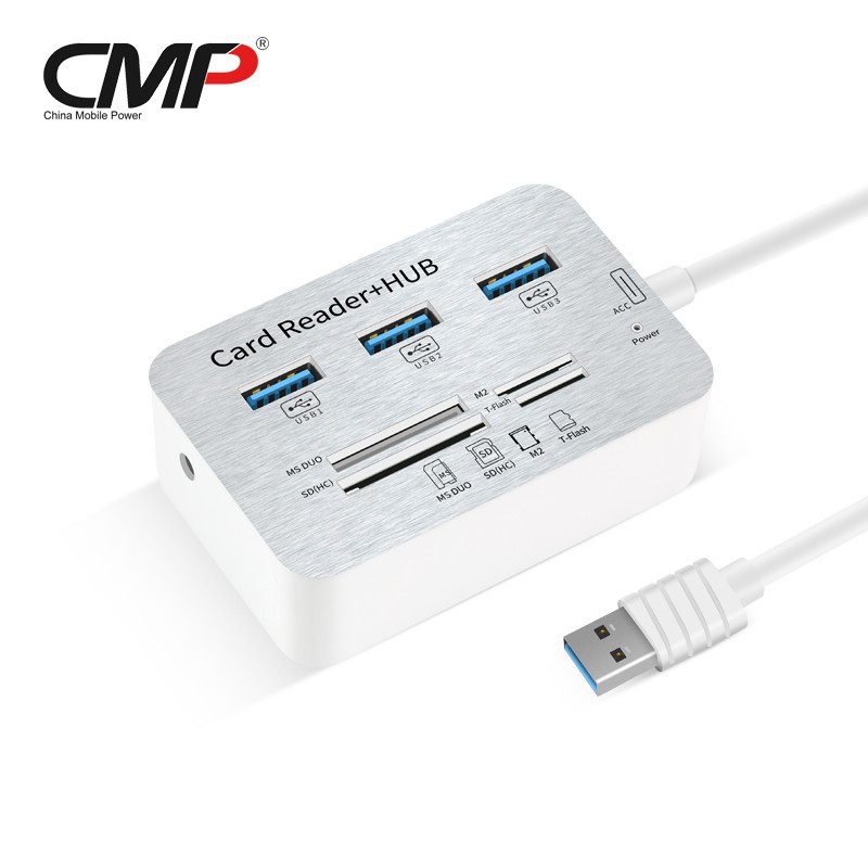 Type C Ra 3 Cổng Usb + 4 Cổng Đọc Thẻ - Hub Usb + Card Reader All In One