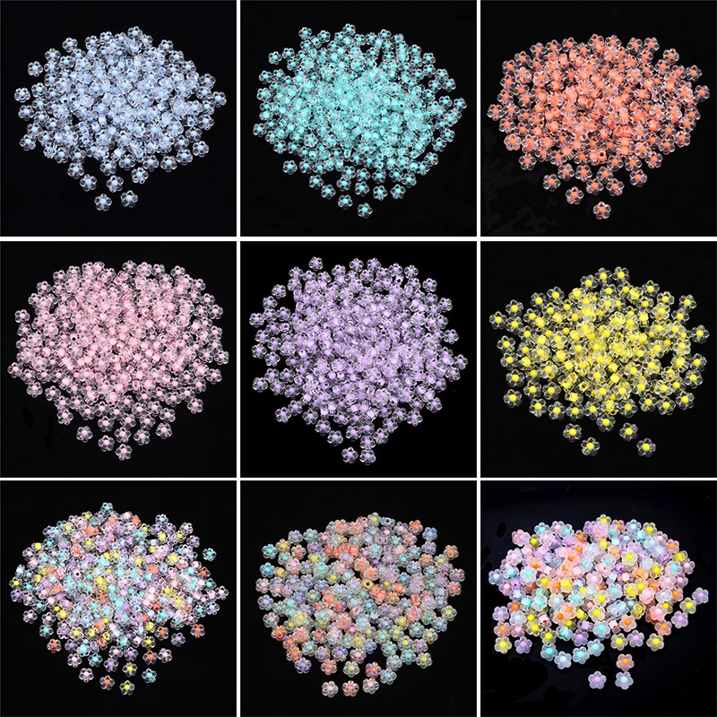 Bộ 50 Hạt Nhựa Trong Suốt Hình Hoa Hướng Dương Kích Thước 12mm Dùng Làm Trang Sức Thủ Công