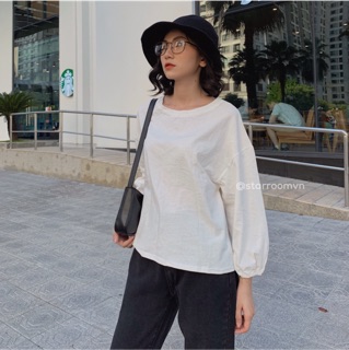 STARROOM Áo dài tay #3106( Trắng / Đỏ / Đen/ Xanh green)