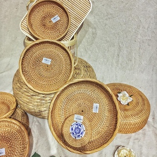 Rổ mây tròn đựng đồ