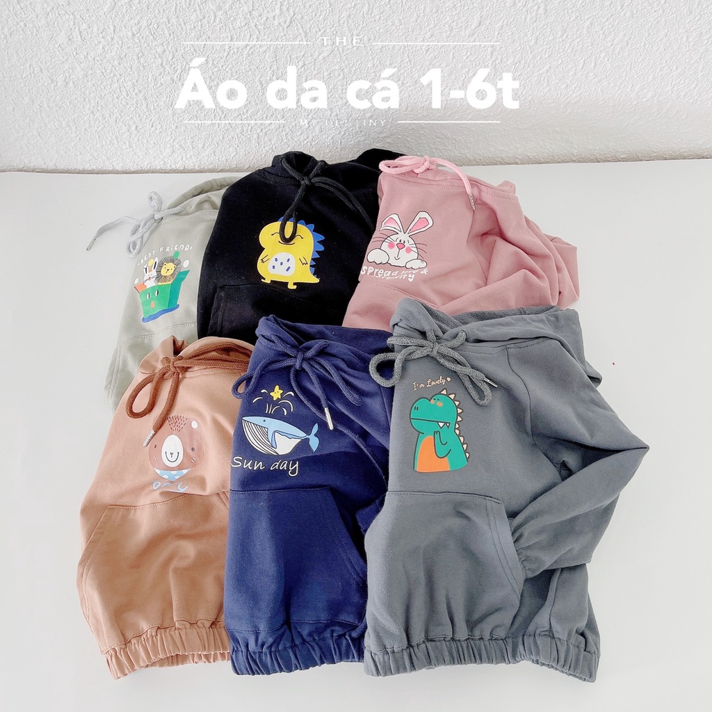 Áo hoodies da cá cho bé trai, bé gái 1-6 tuổi (Mã 045)