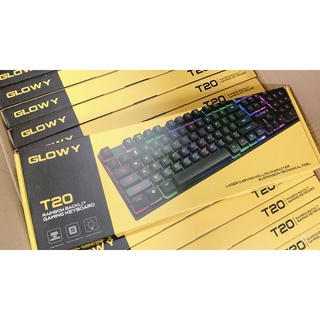 Bàn phím chính hãng Glowy T-WOLF, Model:T20 LED RGB|104 keys|USB| Giả cơ - Bảo hành 1 năm