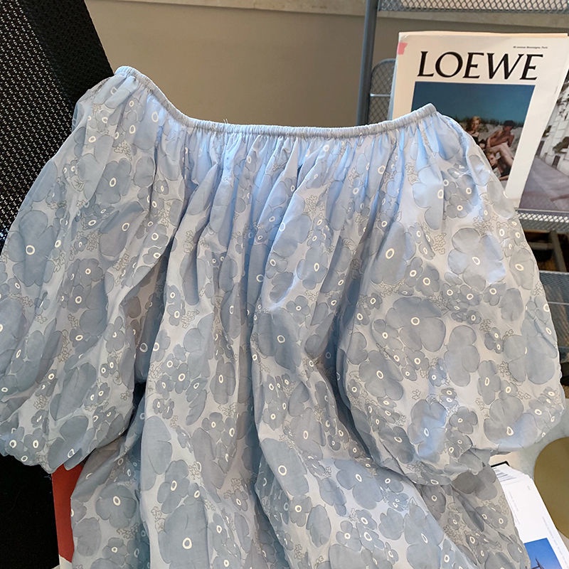 Áo Trễ Vai Tay Phồng Ngọt Ngào Nhẹ Nhàng Khí Chất