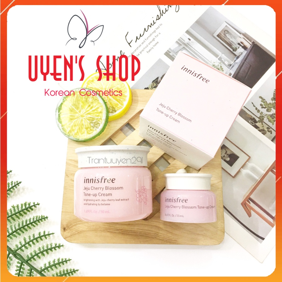 Kem dưỡng trắng da, nâng tone Innisfree Jeju Cherry Blossom Tone Up Cream/ Skin Fit Tone Up Cream SPF50+/PA++++