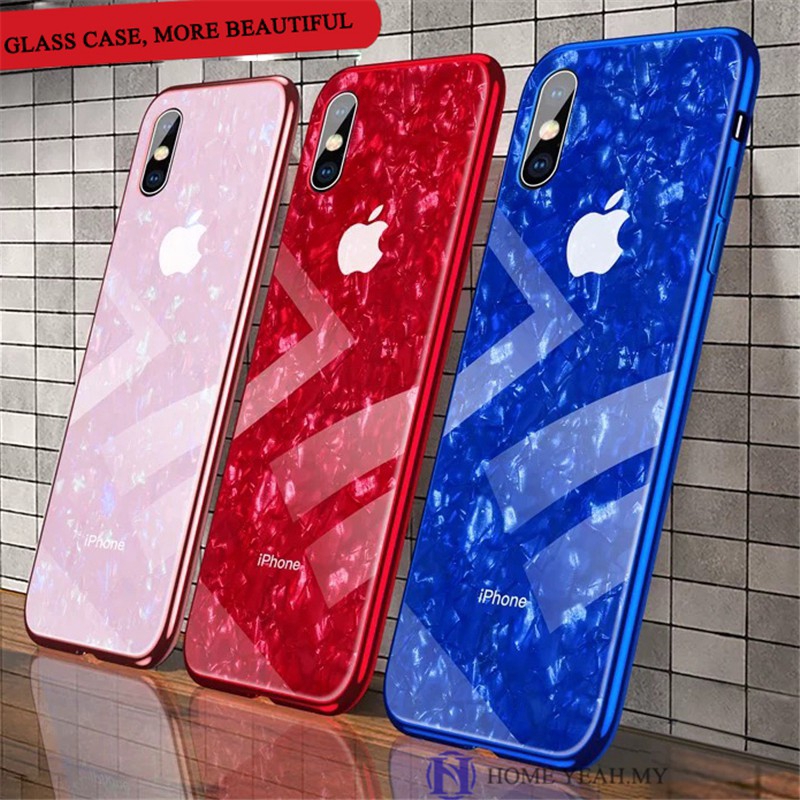 Ốp điện thoại kính cường lực họa tiết đá hoa cương cho iPhone 11 Pro Max X Xr 6 6s 7 8 plus XS MAX | BigBuy360 - bigbuy360.vn
