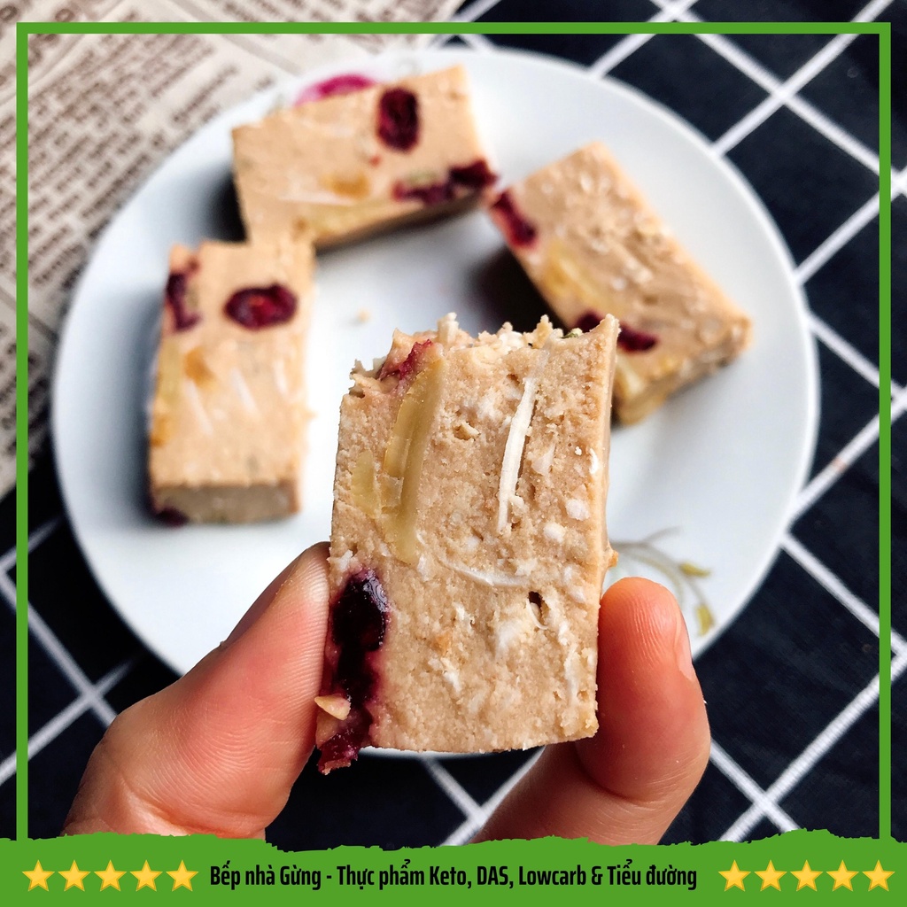 &lt;SHIP NỘI THÀNH&gt; Kẹo nougat (100gram) - For Keto, DAS, Lowcarb, Eatclean &amp; Tiểu đường