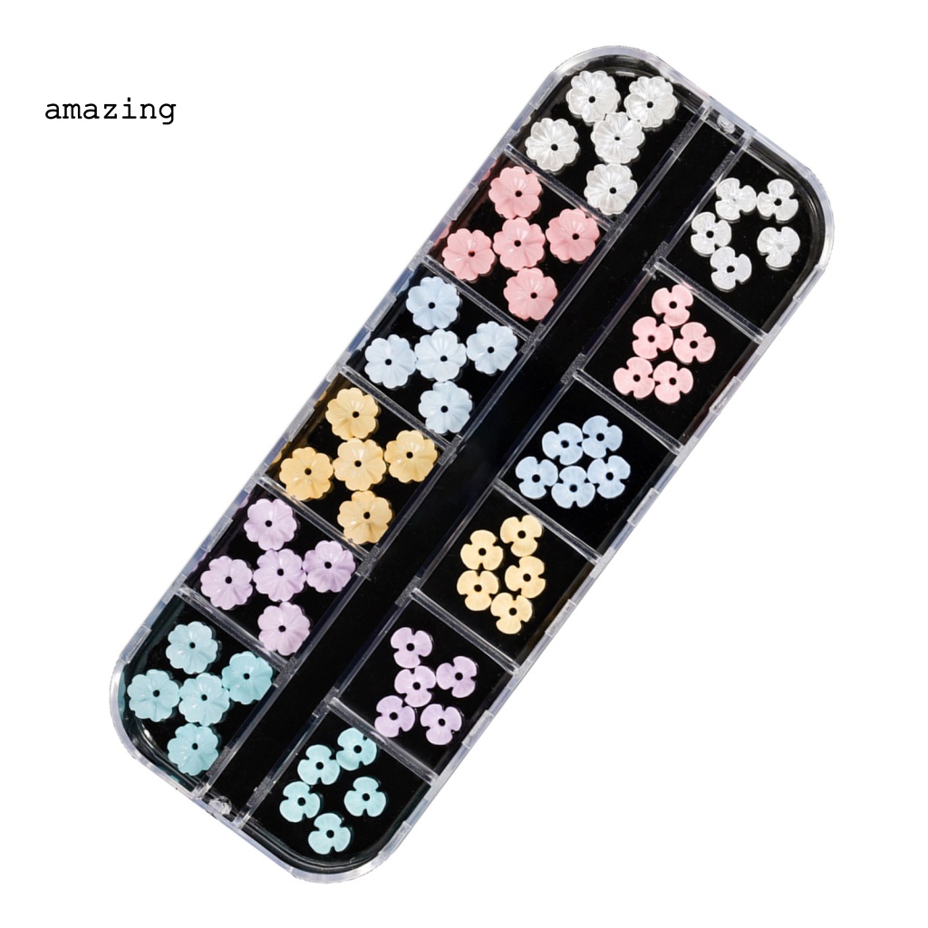 Phụ Kiện Trang Trí Móng Tay Hình Bông Hoa Mini Màu Trắng Xinh Xắn DIY