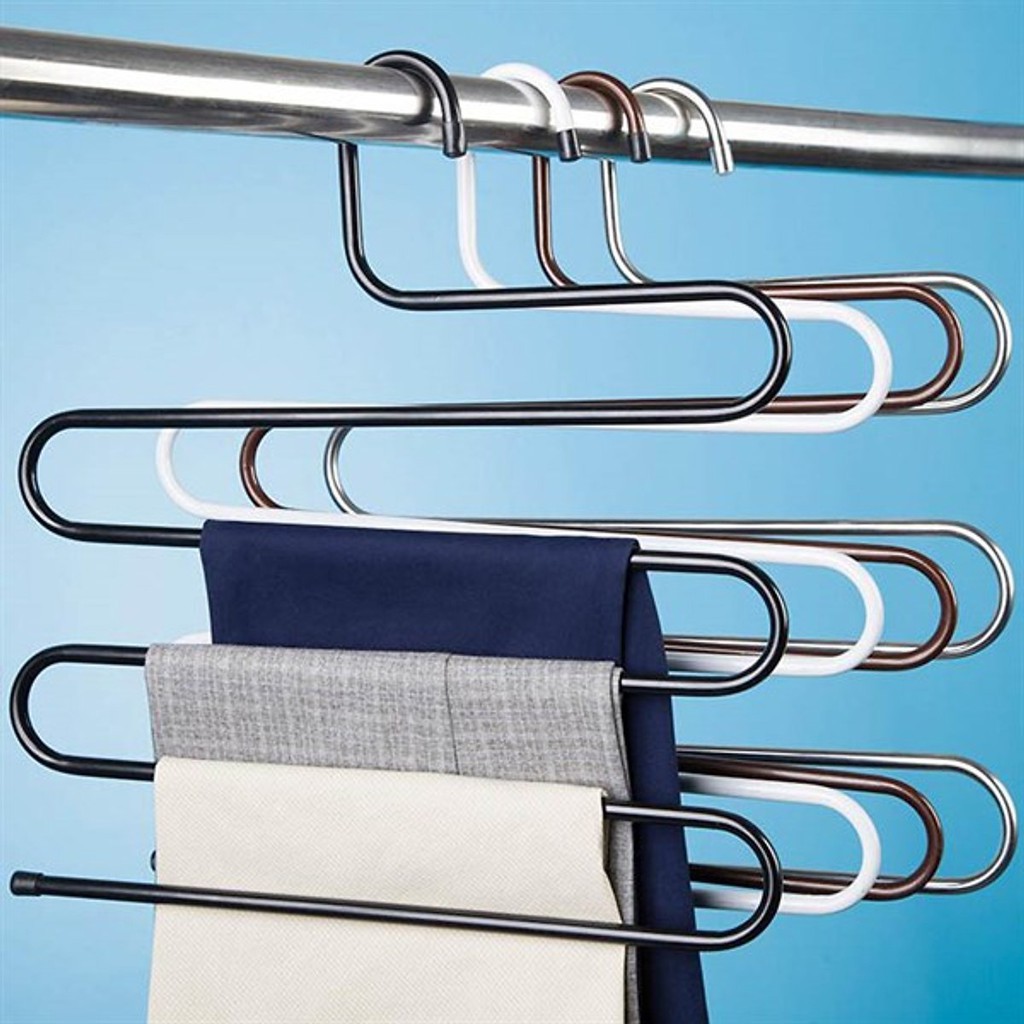 Móc Treo Quần Áo Đa Năng 5 Tầng Kim Loại Sơn Tĩnh Điện