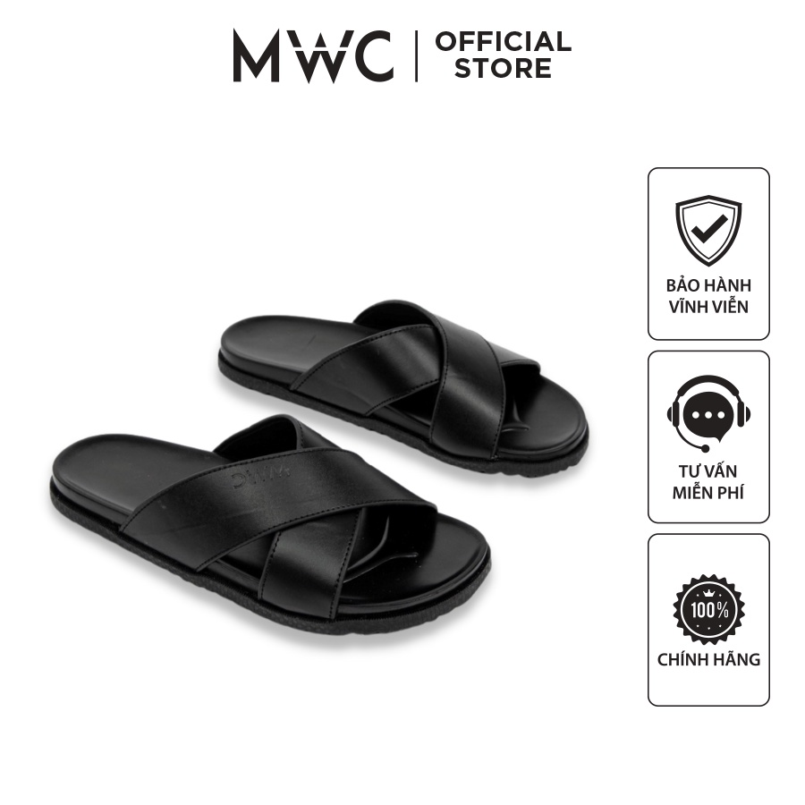 Dép MWC 7714 - Dép Nam Quai Chéo Trơn Cách Điệu Phong Cách, Dép Nam Kiểu Dáng Đẹp, Đi Êm Chân, Mẫu Mới, Giá Tốt