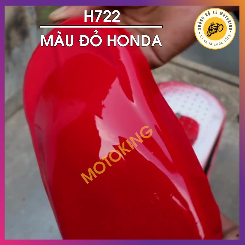 Combo Sơn Samurai màu đỏ Honda H722  loại 2K chuẩn quy trình độ bền 5 năm gồm 2K04 - 102 - H722 - 2K01