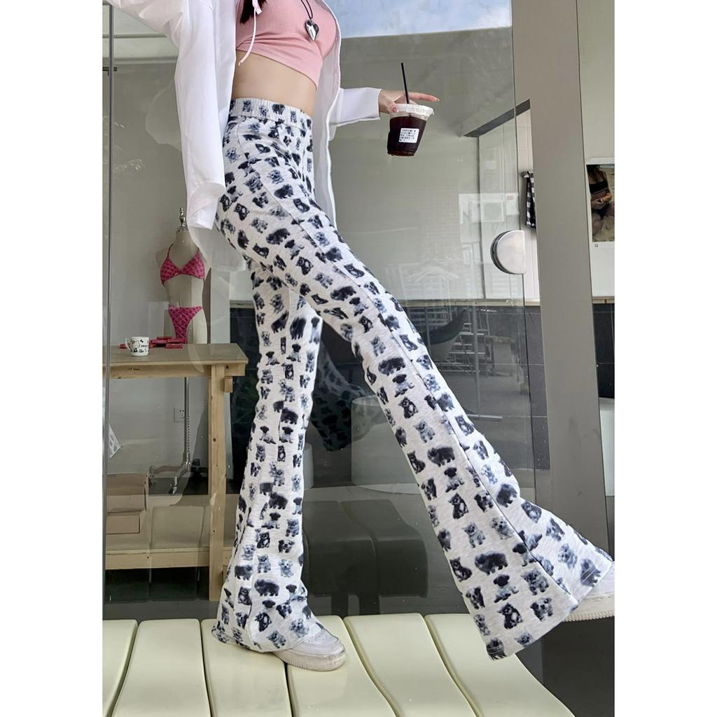 Cocory vn Quần Dài Dáng Ôm In Họa Tiết Độc Đáo Thời Trang Mùa Hè Phong Cách Hàn Quốc Cho
