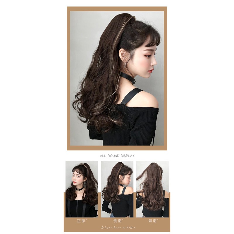 Tóc giả nữ❤️FREESHIP❤️Tóc giả ngoạm xoăn light trắng