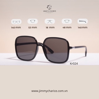 Kính râm nữ Jimmy & Charice mắt vuông sang chảnh mắt kính chống xước chống tia UV400 có cắt cận loạn viễn theo yêu cầu