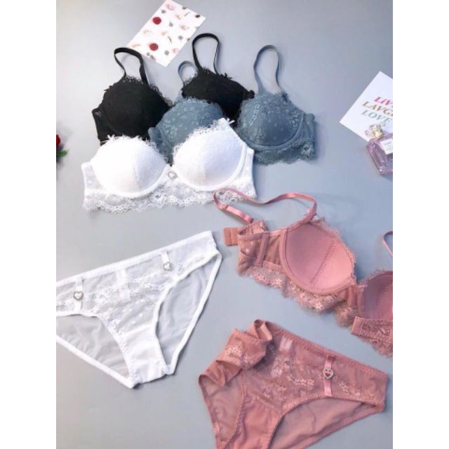 Bộ Đồ Lót Không Mút Ren siêu Êm Ôm Và Nâng Ngực Tốt