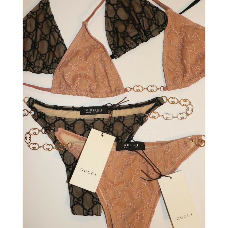 Bikini Đồ Bơi Gucci Tam Giác Ren Mịn Cao Cấp