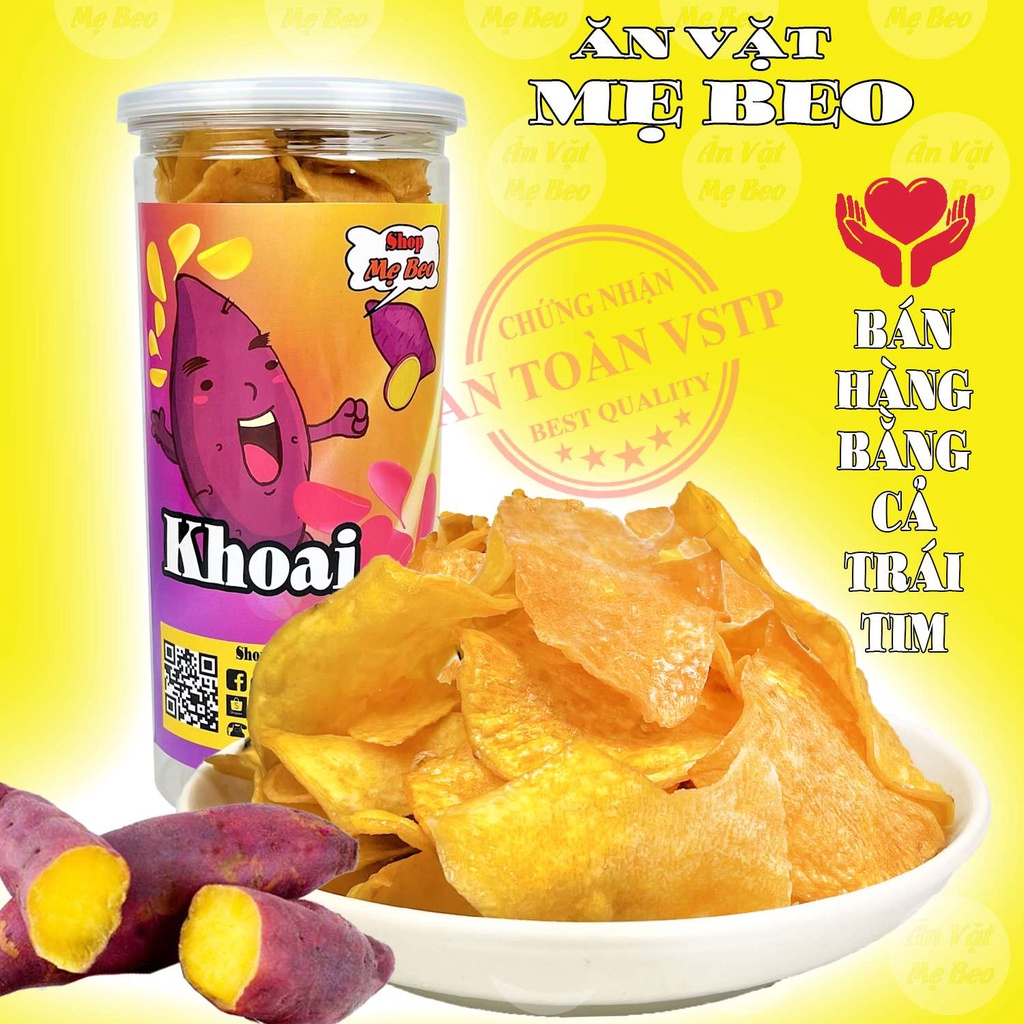 Khoai lang sấy mật ong Mẹ Beo 200Gr - 500Gr khoai Vàng Đà Lạt