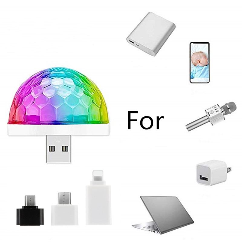 Đèn LED USB nhấp nháy nhiều màu sắc di động bỏ túi kết nối điện thoại cổng loại C  cho hệ điều hành Android / Apple