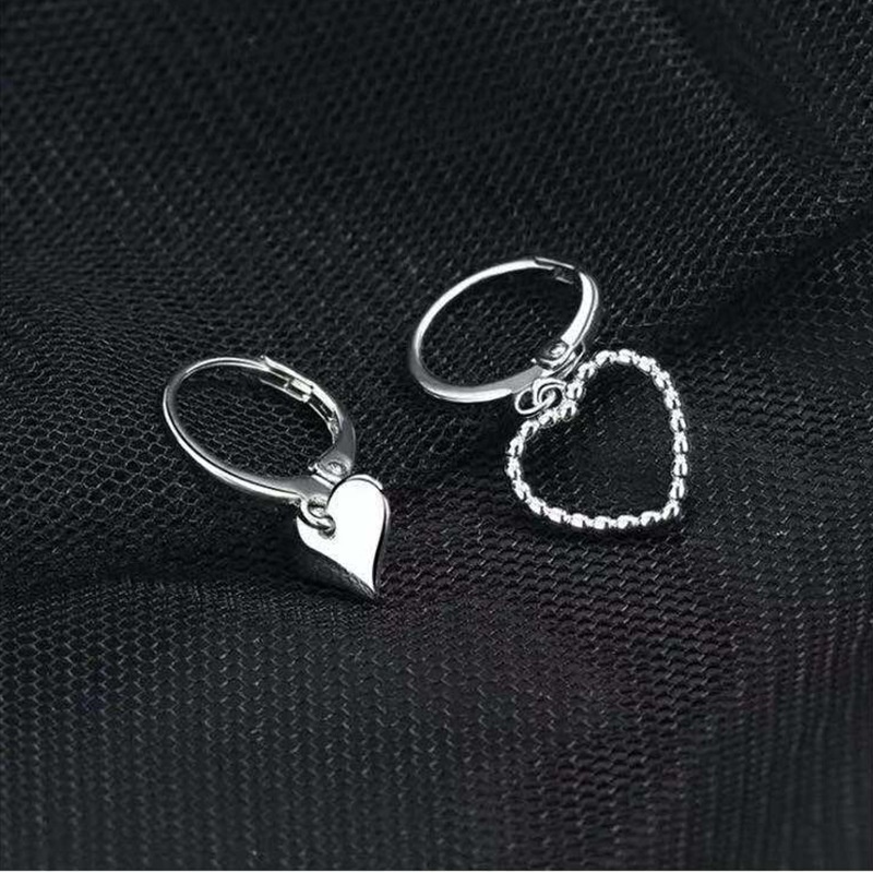 Set 3 khuyên tai IF YOU màu bạc thiết kế đơn giản cho nữ