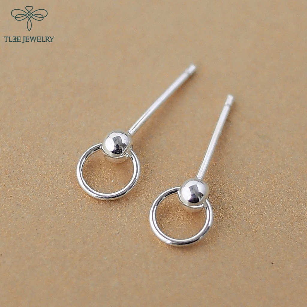 Khuyên tai bạc nữ TLEE tròn bi nhỏ nhắn basic TleeJewelry B0211