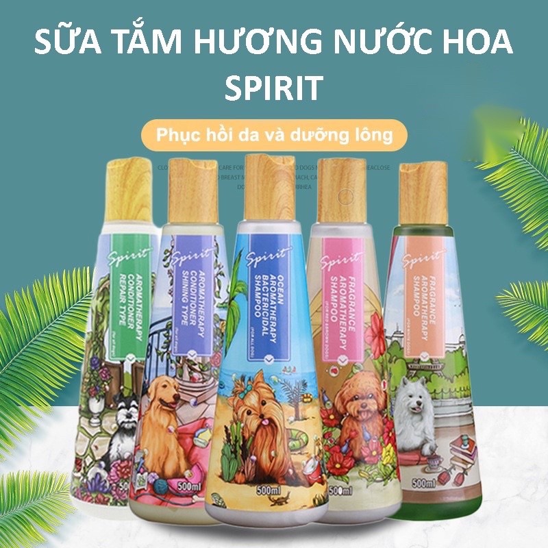 Sữa tắm và dầu xả cho chó SPIRIT nắp gỗ 500ml - Sữa tắm và dầu xả cho chó hương nước hoa