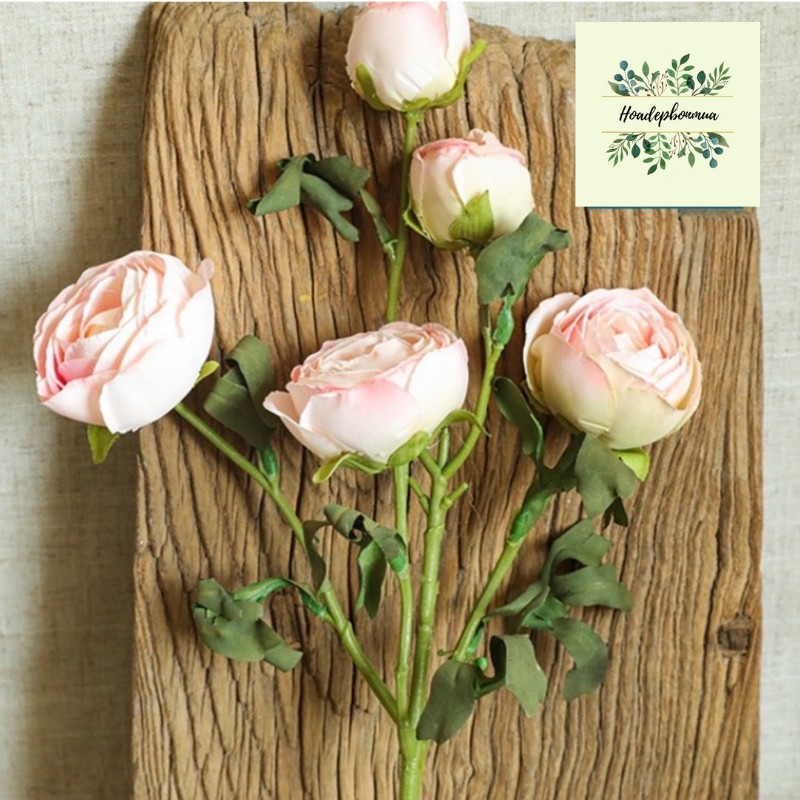 [GIÁ GỐC] Cành hồng Lulian mô phỏng hồng khô trang trí sang trọng theo phong cách vintage 024