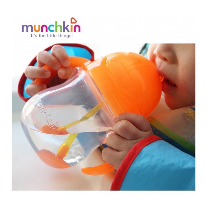 Cốc ống hút mọi tư thế Munchkin chính hãng, tặng kèm cọ ống hút