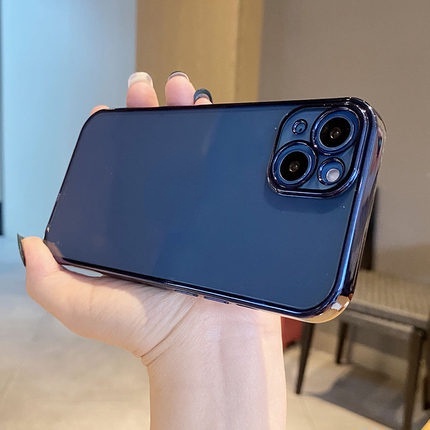 Ốp Điện Thoại Silicon Trong Suốt Viền Vuông Mạ Màu Sang Trọng Cho compatible for iphone 14 13 12 11 Pro  Max XR X Max 7 8Plus