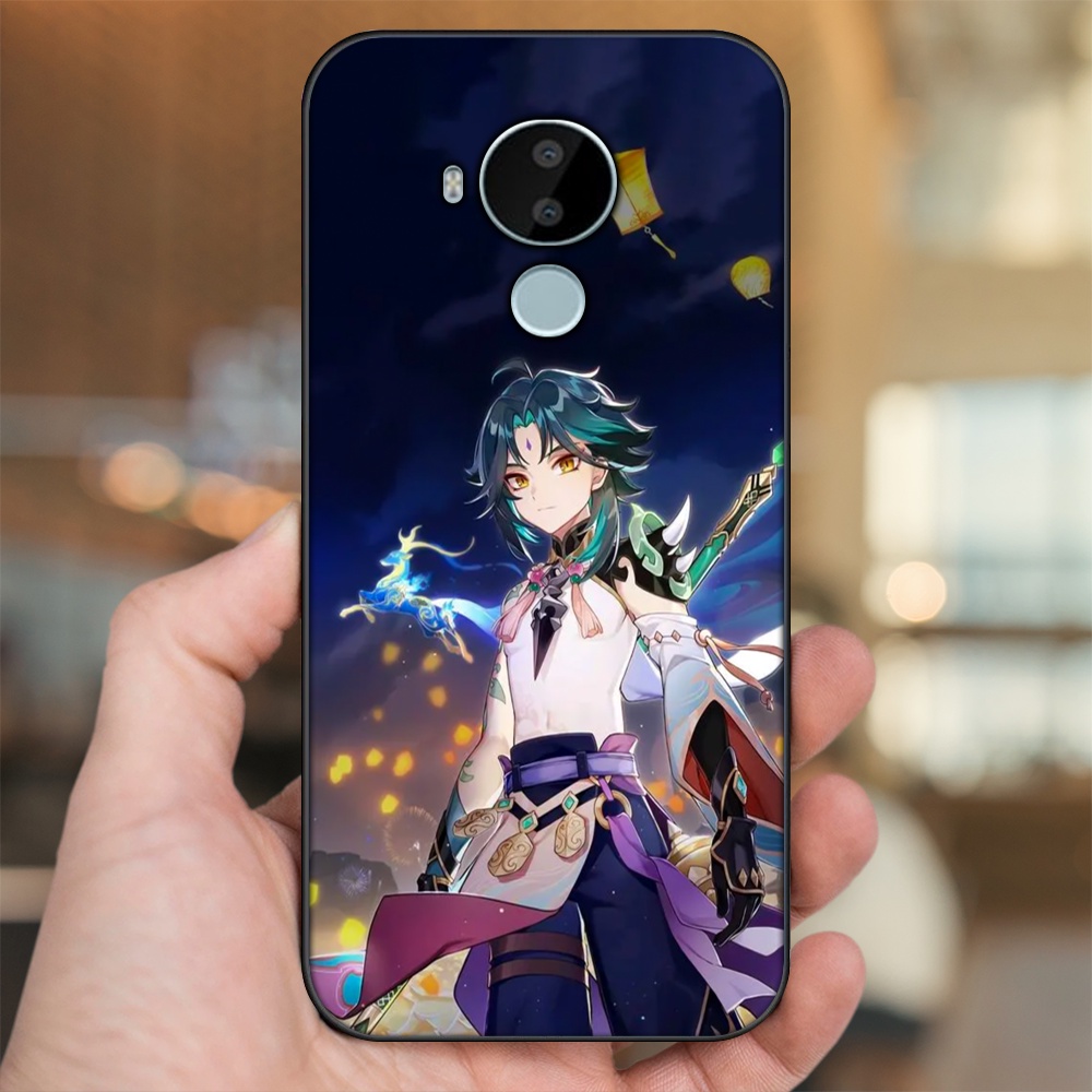 Ốp lưng Nokia C30 viền đen in hình Xiao Genshin Impact