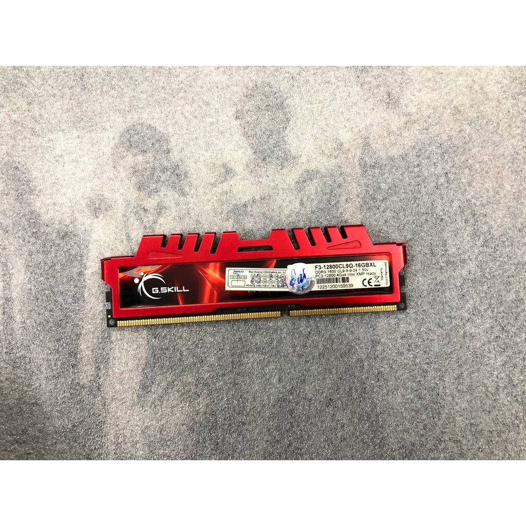 Ram 4Gb Bus 1600/ Bus 1866 Gskill RipJaws tản nhiệt thép màu đỏ - Hàng bóc máy
