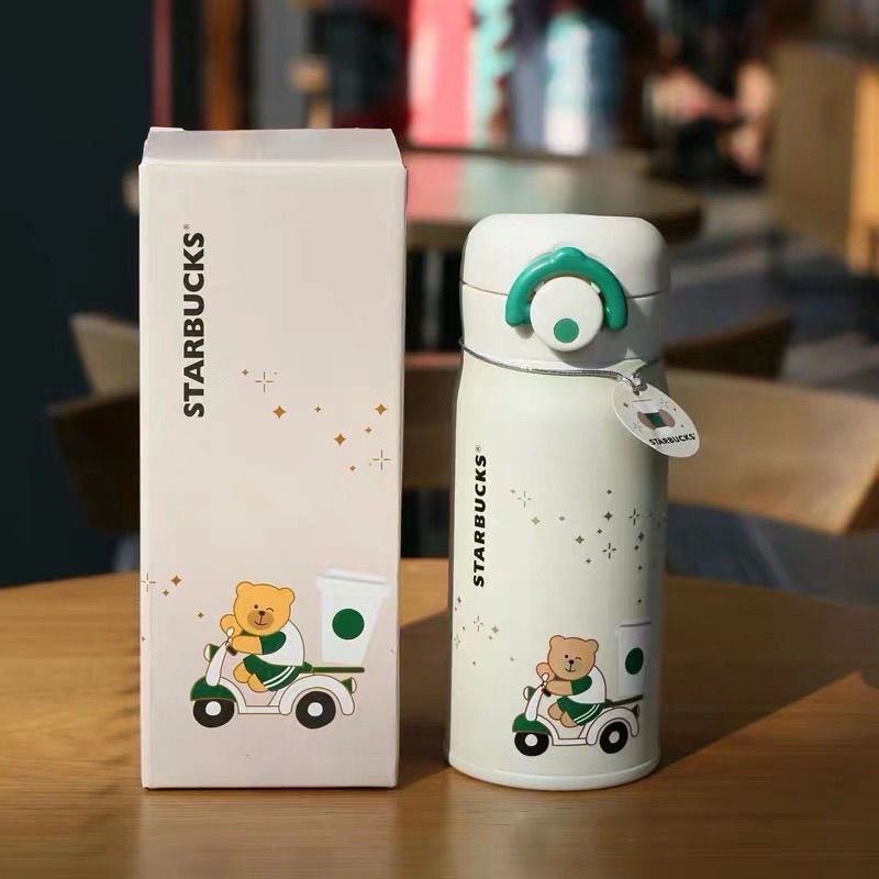 Cốc star.bucks giữ nhiệt 350ml hình Gấu dễ thương