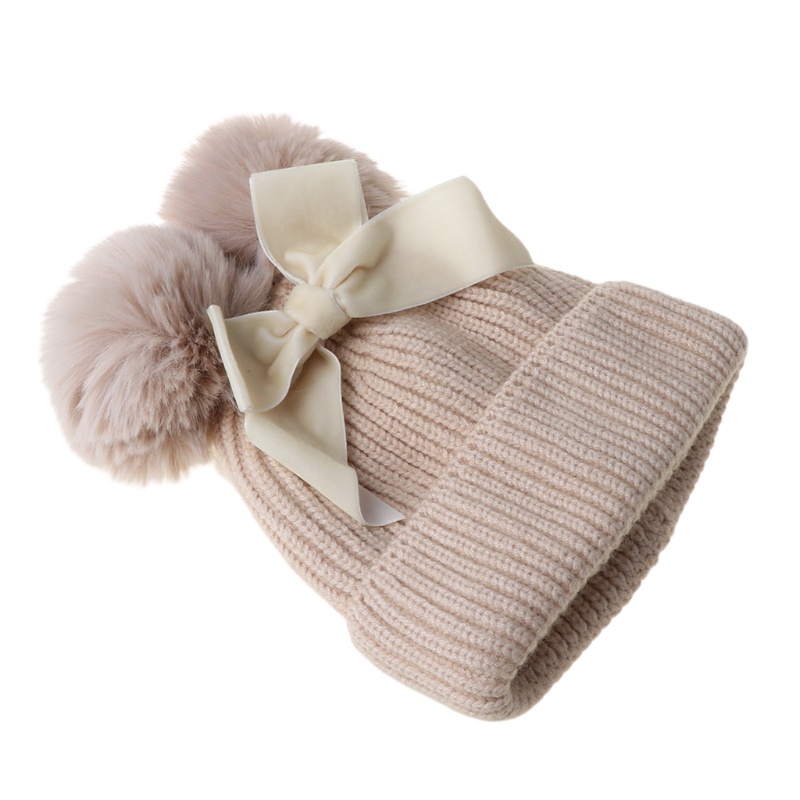 Mũ Beanie Dệt Kim Dày Dặn Giữ Ấm Mùa Đông Cho Bé