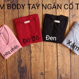 Đầm body cổ Tim tay ngắn