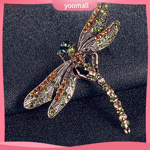 Ghim Cài Áo Hình Chuồn Chuồn Đính Pha Lê Nhân Tạo Thời Trang Cho Nữ
