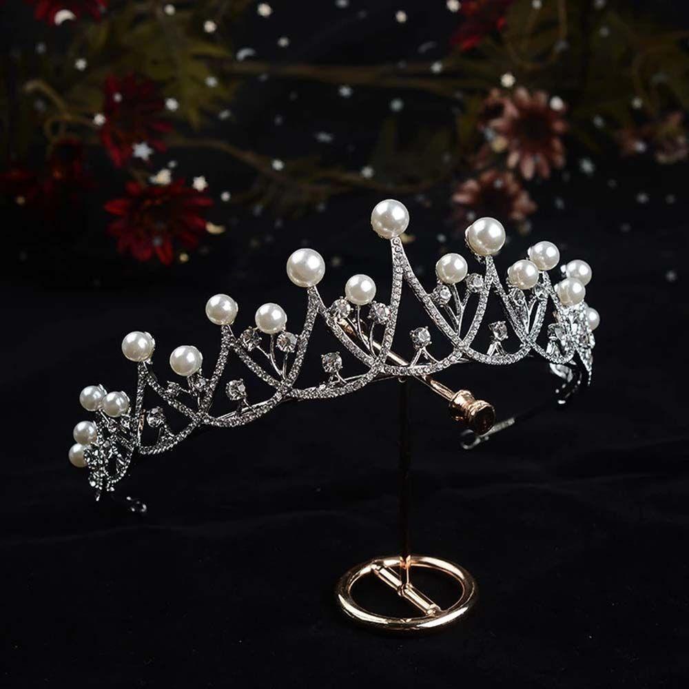 MXGOODS Vương Miện Cài Tóc Đính Kim Cương Giả Kiểu Công Chúa Hàn Quốc Cho Cô Dâu