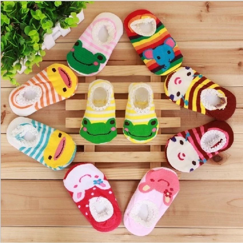 Bộ 10 tất trẻ em chống trơn hoạt hình cho bé tập đi