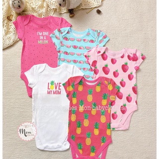Bộ đồ ngủ liền thân cộc tay vải cotton mềm mịn cho bé [HOA QUẢ]