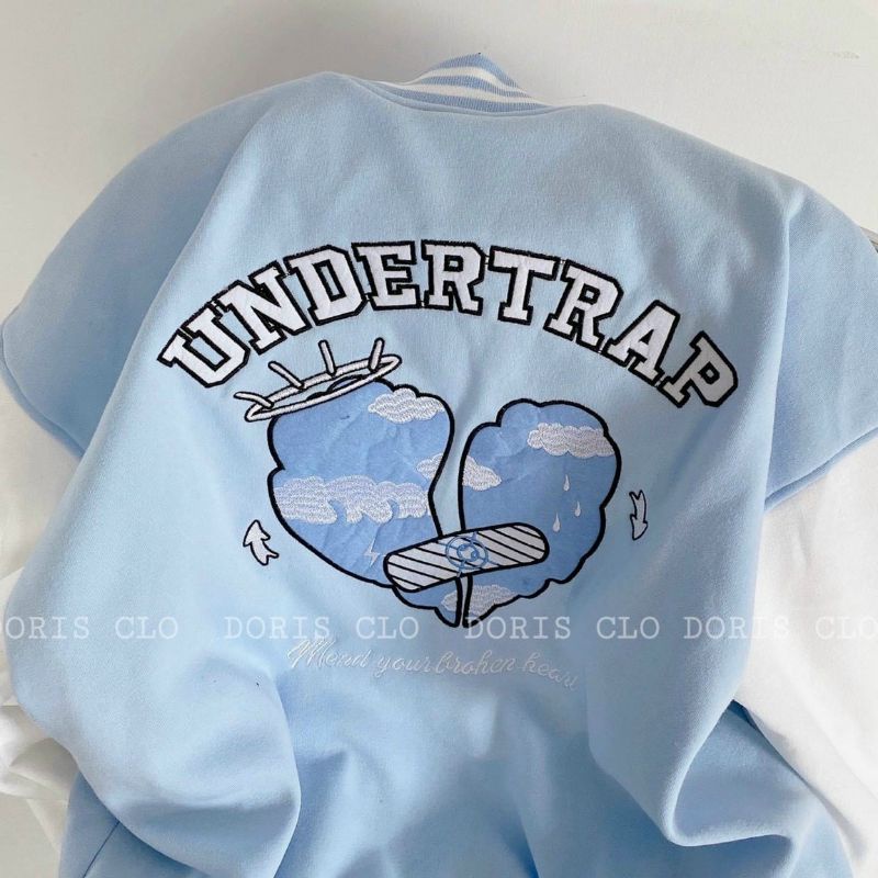 Áo sweater nỉ kiểu khoác có nút nữ form rộng in bông SWN04
