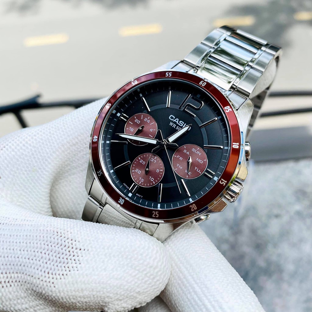 Đồng hồ nam Casio chính hãng MTP-1374, dây kim loại | BigBuy360 - bigbuy360.vn