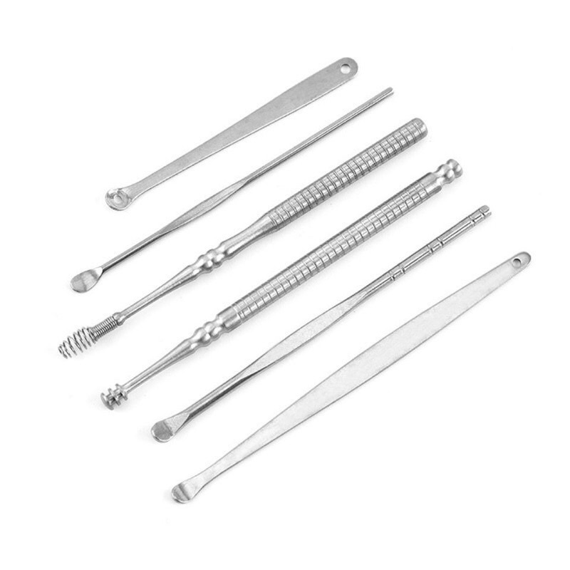 bộ dụng cụ lấy ráy tai 6 món thép không gỉ của Nhật Bản