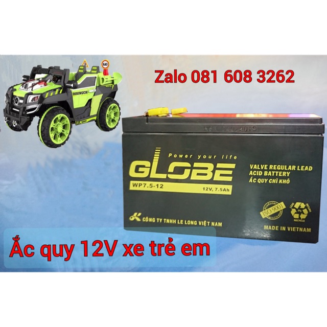 🔴 Ắc quy xe điện trẻ em GLOBE - 12V 7,5ah ( loại tốt )