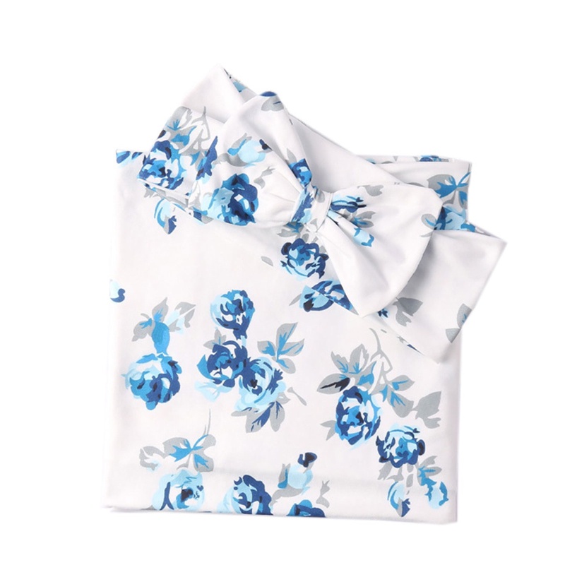 Set 2 Món Gồm Khăn Quấn + Băng Cài Đầu Bằng Vải Cotton Làm Phụ Kiện Chụp Ảnh Cho Bé Sơ Sinh