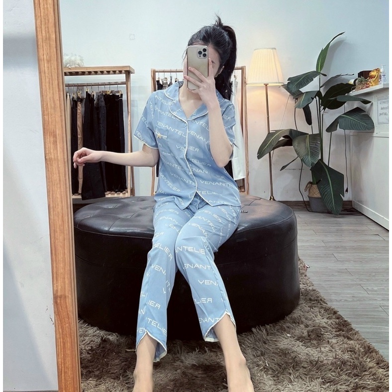 BỘ PIJAMAS LỤA HOẠ TIẾT HÀNG THIẾT KẾ CAO CẤP